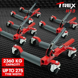 T-REX 2360kg Set of 4 Vehicle Positioning Jacks Ratcheting Car Wheel Dolly Auto - Picture 1 of 12