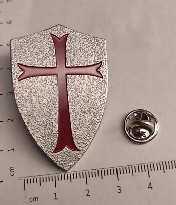 MARKENLOS PIN/Anstecker KREUZRITTER Schild, Crusader, Templer Shield 5x3cm