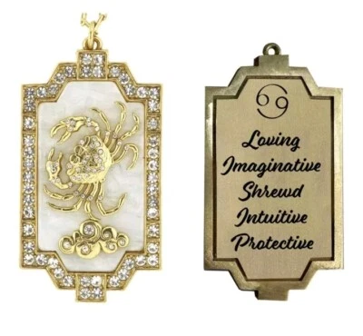 Collar HEIDI DAUS "Sign of the Times" CANCER Zodiaco Cristal MOP 18"-NUEVO CON ETIQUETAS Foto 1 de 4