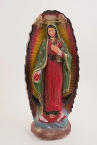 Madonna in gesso con bambino Messico gesso colorato 19" (N2L) Maria Sacro Cuore - Foto 1 di 10