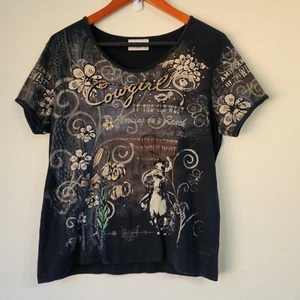 Top de mujer CACTUS BAY vaquera con cuentas XL American Legend Wild West EE. UU. - Imagen 1 de 15