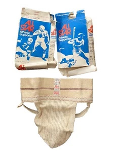 lot Of 2 NOS Vtg All-Star Athletic Supporter Jock Strap 70s 80s USA 26-30w gym - Picture 1 of 10