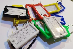 5 10 25 50 Schlüsselschilder Erkennungsschild RINGE FARBIG KUNSTSTOFF AUSWEIS NAME KARTE ANHÄNGER Schlüssel - Bild 1 von 6