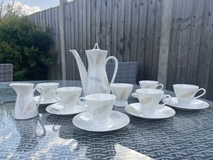 Rosenthal 1960’s Coffee Set, Form 2000 Loewy, Bunte Blatter / Colourful Leaves - Picture 1 of 21