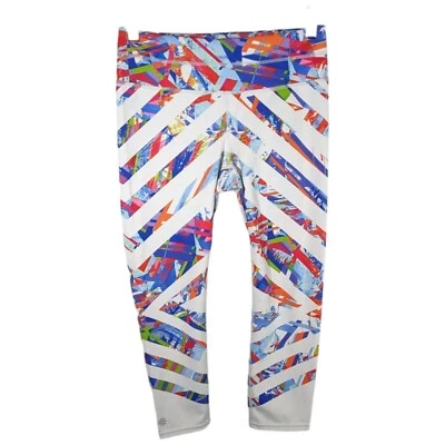 Caleidoscopio Athleta Sonar Capri Leggings Mujer Pequeños Bolsillos Laterales Interior Blanco Foto 1 de 4
