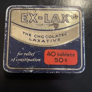 Vintage Ex-Lax 50c Dose Medizin Werbung Sammlerdose MidCentury s10482 - Bild 1 von 3