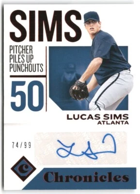2018 PANINI CHRONICLES AUTOGRAPHS RED AUTO 74/99 #CA-LS LUCAS SIMS - Image 1 of 2