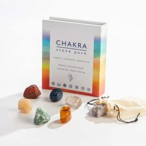 Chakra Stone Pack 7 Stones in Box + Bag, Healing Balance Yoga Meditation Reiki - Picture 1 of 4