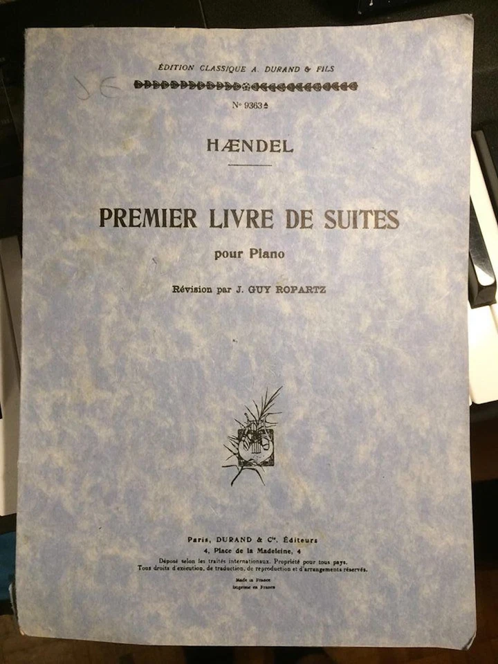 Premier Livre De Suites Pour Piano Haendel Edition Classique A.Durand & Fils - Photo 1/1