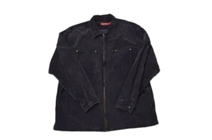 Supreme Washed Corduroy Zip Up Shirt Jacket 21SS Black Size 2XL 100% Cotton - Picture 1 of 3
