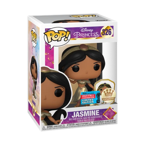 Funko Pop! Disney Ultimate Princess #326 - Jasmine (Gold) with Pin Cover