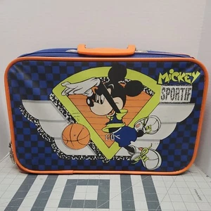 Walt Disney Mickey Mouse Suitcase Vintage Sports Basketball Luggage Child Size - Picture 1 of 9