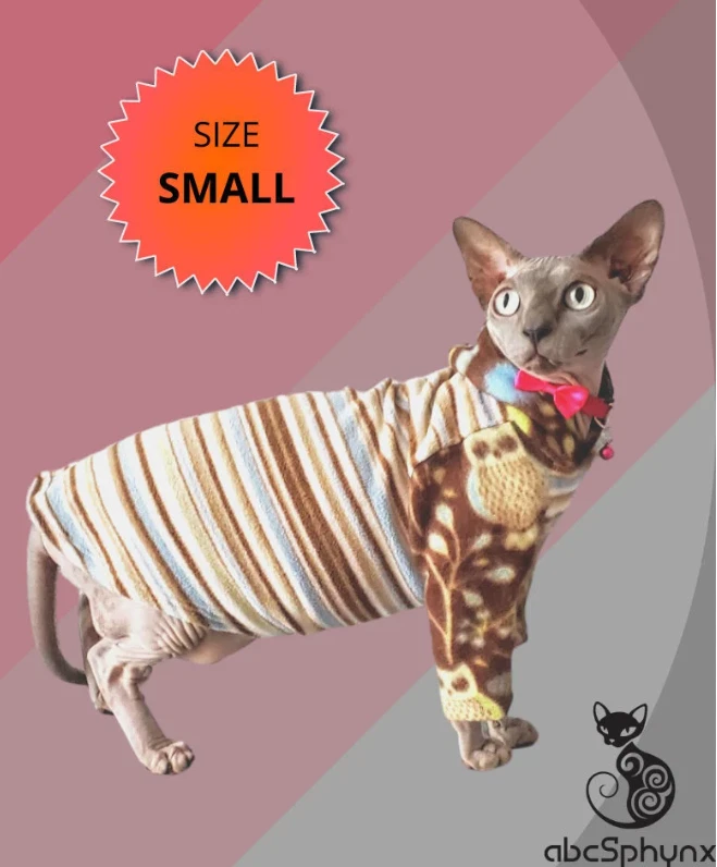 Soft Fleece Cat Pajamas - SMALL, Cozy Cat Sweater with Hood, Long Sleeves - Image 1 of 3