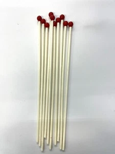 Bastón de plástico blanco con bola roja 3/16" X 10", lote de 10 piezas - Imagen 1 de 4