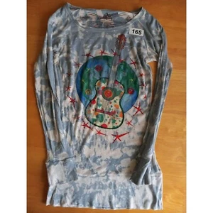 Awake Contour Shirt Womans Small Long Sleeve T-shirt Guitar with World Design - Picture 1 of 9
