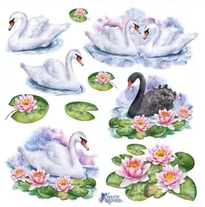 PEGATINA VIOLETA - CISNES - 4" x 4" (10cm x 10cm), Cisne Negro - Imagen 1 de 1