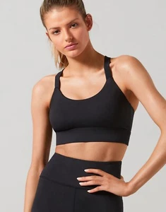 Womens New Lilybod Baseline Sports Bra Size L Tarmac Black - Picture 1 of 3