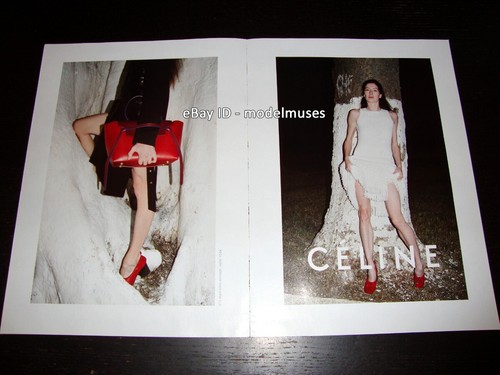 CELINE 2 PAGINE STAMPA ANNUNCIO PRIMAVERA 2015 MARIE AGNÈS GILLOT DONNA GAMBE CAVIGLIE PIEDI