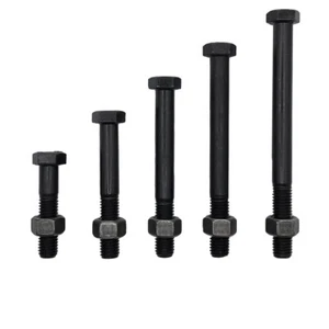 M24 x 300mm Hex Bolt & Nut Metric Coarse 3p High Tensile Class 8.8 Black - Picture 1 of 5