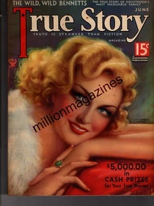 1934 True Story June - Dorothy Dell; Lanny Ross; Jean Harlow; Nine years in Hell - Picture 1 of 1