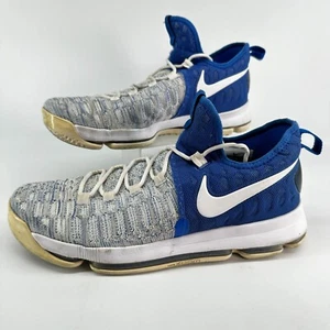 Nike Zoom KD 9 Basketball Shoes White Blue Sneakers 843392-411 Mens Size 14 - Picture 1 of 11
