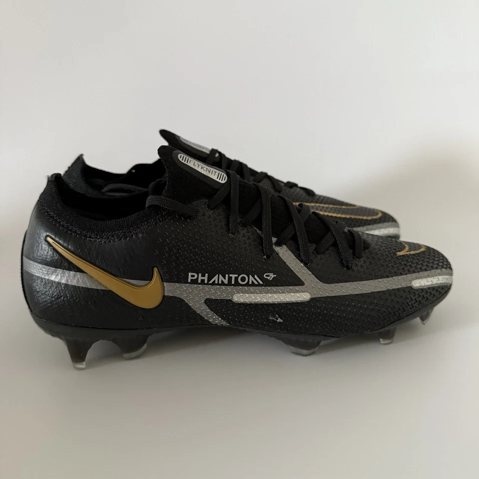 Nike Mens 6.5/Womens 8 Phantom GT2 Elite FG Soccer Cleats Black/Gold CZ9890-007 - Image 1 of 4
