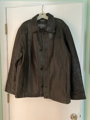 Perry Ellis Black Lambskin Coat Large - Image 1 of 4