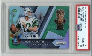 2017 PANINI PRIZM HOF PRIZM GREEN #9 JOE NAMATH CARD JETS PSA 10 LOW POP RARE - Picture 1 of 2