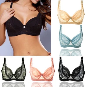 Sexy Sheer See Through Bra Unlined Underwire Lace Mesh Non Padded Ultra Thin Bra - Picture 1 of 24