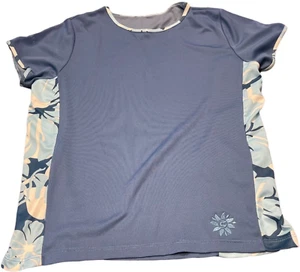 Cannondale Terra Womens Shirt Size L Large Blue Floral Crew Neck SS Cycling - Picture 1 of 12