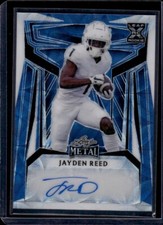 2023 Leaf Metal Draft Football Jayden Reed AUTO #1/4 signed