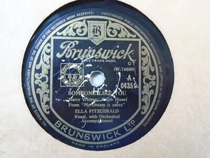 Ella Fitzgerald shellac 78 play tested Someone Like You Brunswick 04351 - Picture 1 of 5