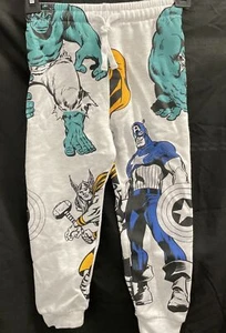 Marvel Hulk Captain America & Thor Kids Graphic Drawstring Sweatpants AUS Size4 - Picture 1 of 4