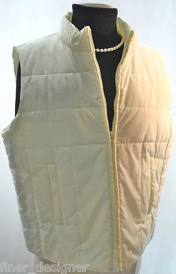 Evan-Picono Acolchado Moda Chaleco NUEVO Cremallera Completa Abombado Invierno Marfil Abrigo Top Talla L Foto 1 de 4