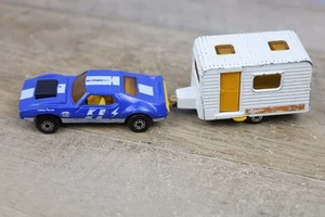 Vintage 1970’s Matchbox Superfast #9 Blue AMX Javelin & #31 Caravan Lesney UK - Picture 1 of 17