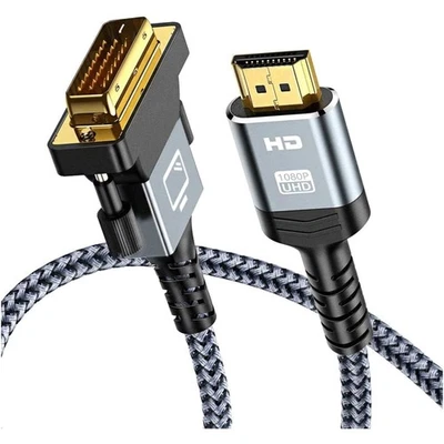 HDMI auf DVI Kabel 1M bidirektional Full HD 1080P 3D Adapter Grau - Bild 1 von 2