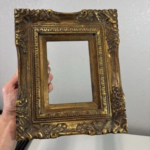 Vintage Victorian Style Ornate Gold Gesso Wood Frame Fits Art 5”x7” - Picture 1 of 10