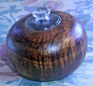 Koa Hawaii Holz Tisch Öllampe - signiert von A J Sharp - Bild 1 von 4