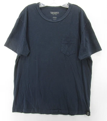 Camisa Todd Snyder Hombres XXL Azul Pullover Camiseta Bolsillo Cuello Redondo Tejida Clásica EE. UU. * Foto 1 de 4