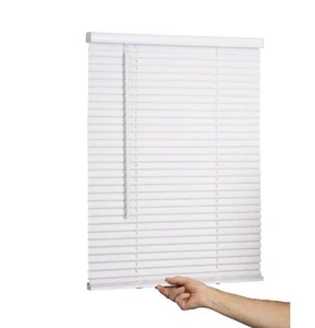 Project Source 1" Room Darkening Cordless Vinyl Mini Blinds 31" × 64" W/Out Wand - Picture 1 of 5