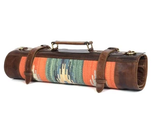 Montana Kilim & Leather Knife Roll 10 Slot - Picture 1 of 8