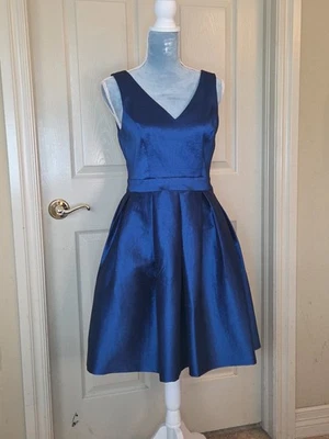 Jessica Simpson Azul Real Cuello en V Cóctel/Promoción/Dama de honor Nuevo con Etiquetas Talla 8 Foto 1 de 4