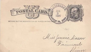 Minnesota Sherburne Martin Co. 1884 serifed cds, negative star in circle 1879-1 - Bild 1 von 1