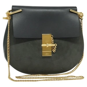 Chloe Chain Drew Schultertasche Leder Khaki Gold Authentisch BA5346 - Bild 1 von 23