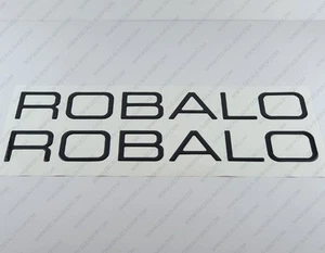 ROBALO BOAT LOGO BLACK RAISED DOMED 3D DECALS STICKERS 22.8" 2pcs - Picture 1 of 6