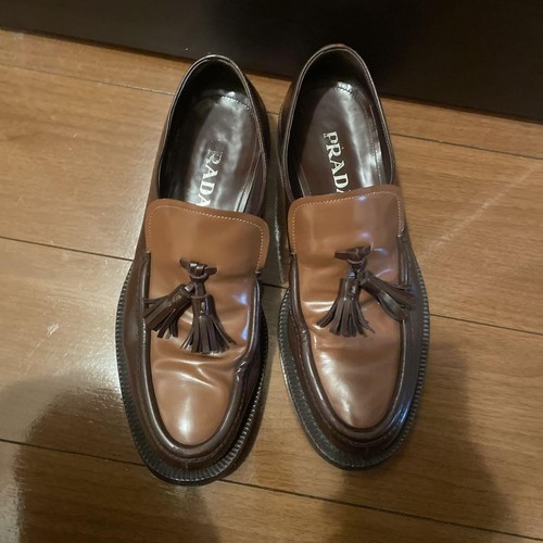 Scarpe eleganti uomo Prada mocassini nappa pelle marrone UK9 US10 79262c