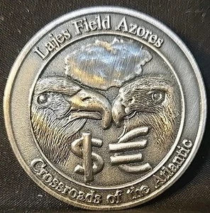 Moneda Desafío Fuerza Aérea de Estados Unidos 65 CPTS USAF Lajes Field Azores Portugal - Imagen 1 de 2