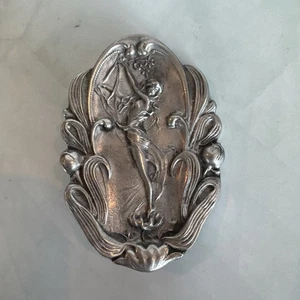 Tine H Pewter Vintage Antique Pin Brooch Art Nouveau Jewelry Statement Fairy - Picture 1 of 6