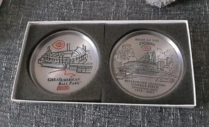 Cincinnati Reds Zinn Untersetzer Riverfront Stadium 2003 Cinergy Great American - Bild 1 von 2