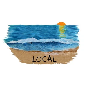 Decal Vinyl Sticker "Local" - Beach Sunset Made in USA - Picture 1 of 1